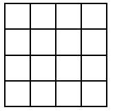 A 16-square (4 x 4) grid.
