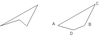 Two quadrilaterals with different areas and the same perimeter. The first shape is similar to concave kite and the second shape is similar to a trapezium. However, both shapes are irregular.