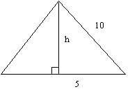 An equilateral triangle with a side length of 10cm.