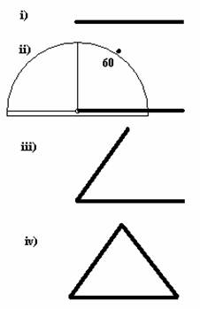 Illustration of the method of constructing a triangle described above.
