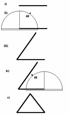 Illustration of the method of constructing a triangle described above.