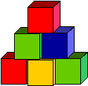 A 3-step staircase (consisting of 6 blocks).