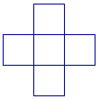 A 2-star pattern (consisting of 5 squares arranged in a “+” formation).
