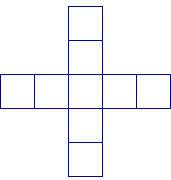 A 3-star pattern (consisting of 9 squares arranged in a “+” formation).