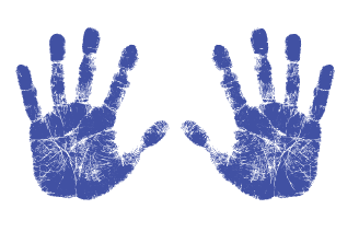 Two painted hand prints.