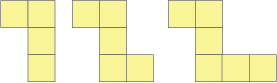 Diagram of the first three big-headed pedes in a shape pattern.