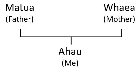 Image of part of a family tree showing two parents and their child.