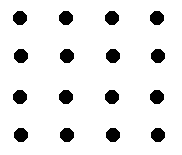 4x4 dots. 