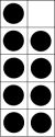 A tens frame with 9 dots in it.