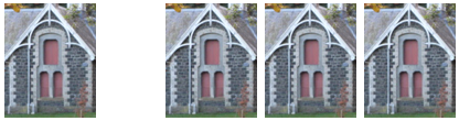 This image shows a pattern of buildings. The first term is one building with three windows. The second term is three buildings with 9 windows.