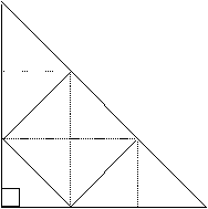 A diagram demonstrating how Sol's serviette is made of 9 small triangles.