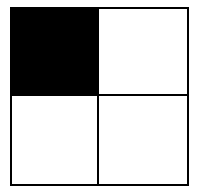 Fred's four tiles: The tile has been rotated so that the black tile is in the top left square.