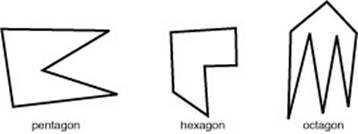Pentagon, hexagon and octagon