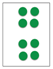 Image of a card with 8 dots organised into 2 square groups 4.