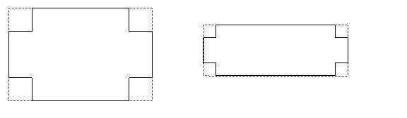 Rectangular shape and cut squares