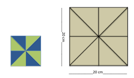 An enlarged design on a 20 x 20cm square.