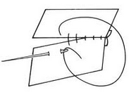Diagram showing two pieces of paper being attached.