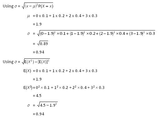 Standard Deviation Of A Discrete Random Variable Nz Maths