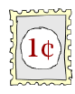 Image of a 1¢ stamp.