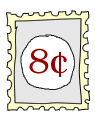 Image of an 8¢ stamp.