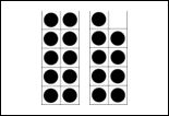 A tens frame card with two tens frames showing 19 dots altogether.