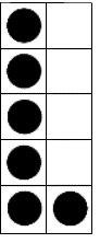 tens frame with 6 dots