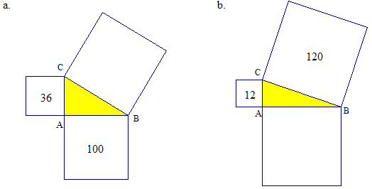 right angled triangles.