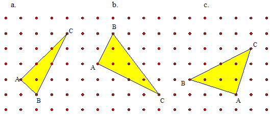 right angled triangles.