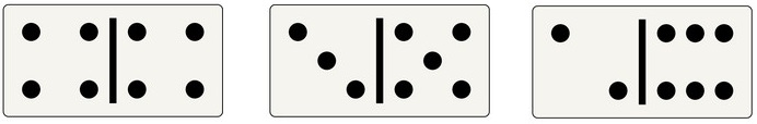 Three different '8' dominoes.