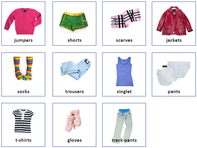 Each of the identified clothing items.