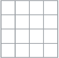 A 16-square grid (four rows of four).