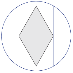 Martin's design. A diamond has been drawn using the midpoints of each side of the large rectangle.