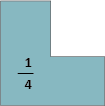 An “L” shape labelled as 1/4.