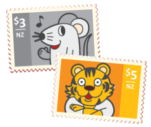 $3 and $5 stamps.