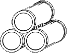 Image of three barrels arranged in a triangle.