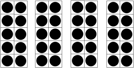 Four ten-dot tens frames.