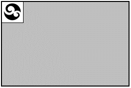 Grey rectangle with a tile in the top right corner.