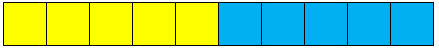 5 yellow and 5 blue cubes.