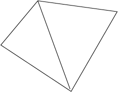 Two triangles placed beside each other to form a quadrilateral.