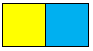 Two cubes, one yellow, one blue.