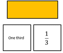 Image of a one-third strip, symbol card, and word card.