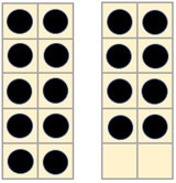 Image of 18 counters arranged across 2 tens frames (as 10 + 8).