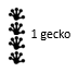 Pictograph showing the four feet of 1 gecko.
