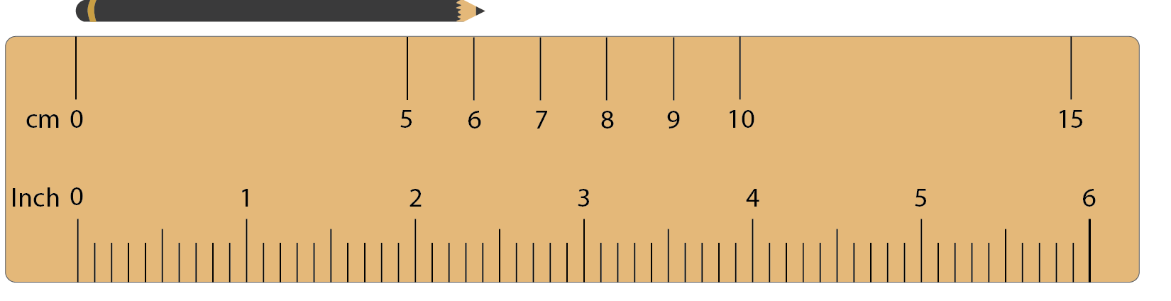  Image of a pencil and a ruler.