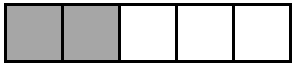 A five-block bar with ⅖ of the blocks shaded in grey. The remaining ⅗ are white.
