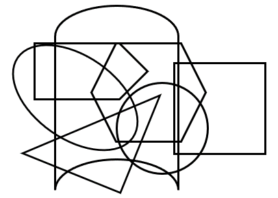 Image of overlapping, transparent shapes.