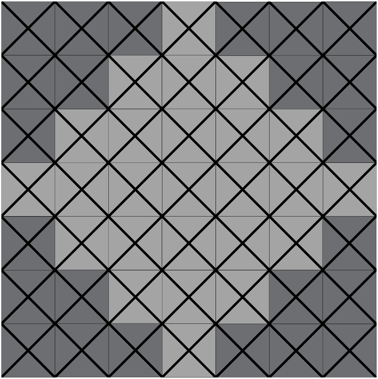 The 4th patiki pattern (grey) surrounded by four T3 shapes.